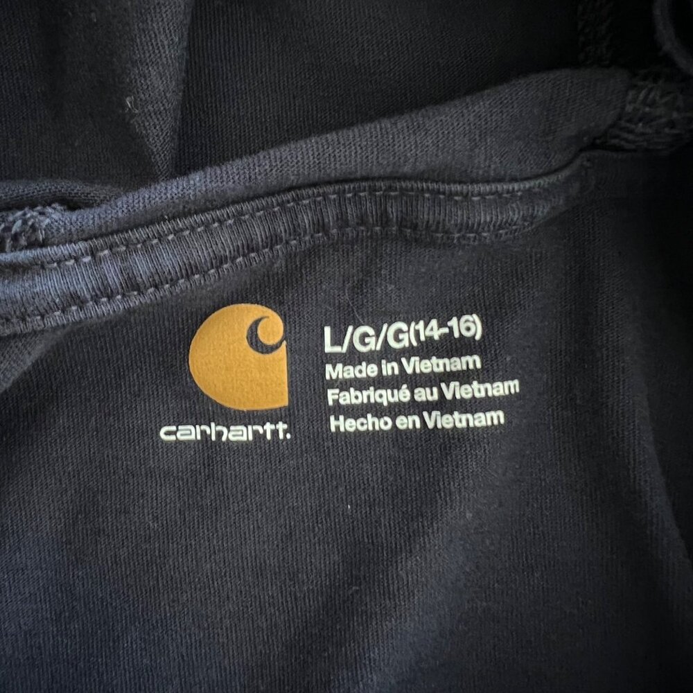 Carhartt Navy Blue Hooded Long Sleeve 100% Cotton L - Picture 3 of 7